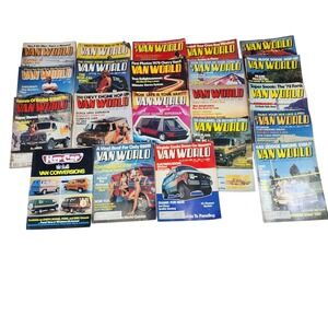 Vintage Van World Magazine Lot 1970s Custom Vans Vanlife Hop Cap Catalog 21pc